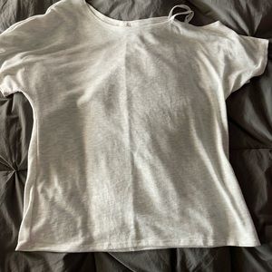 Gray cold shoulder top